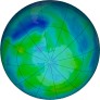 Antarctic ozone map for 2025-03-23